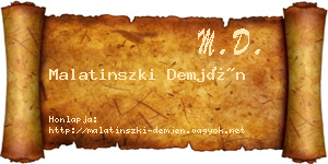 Malatinszki Demjén névjegykártya